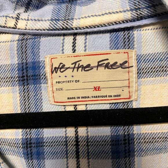 Free People We the Free Wind River Plaid Flannel Pullover Shirt Castaway Combo - Picture 7 of 7